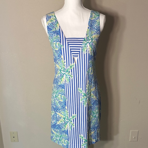 Lilly Pulitzer Blue and Green Midi Dress - Picture 1 of 11